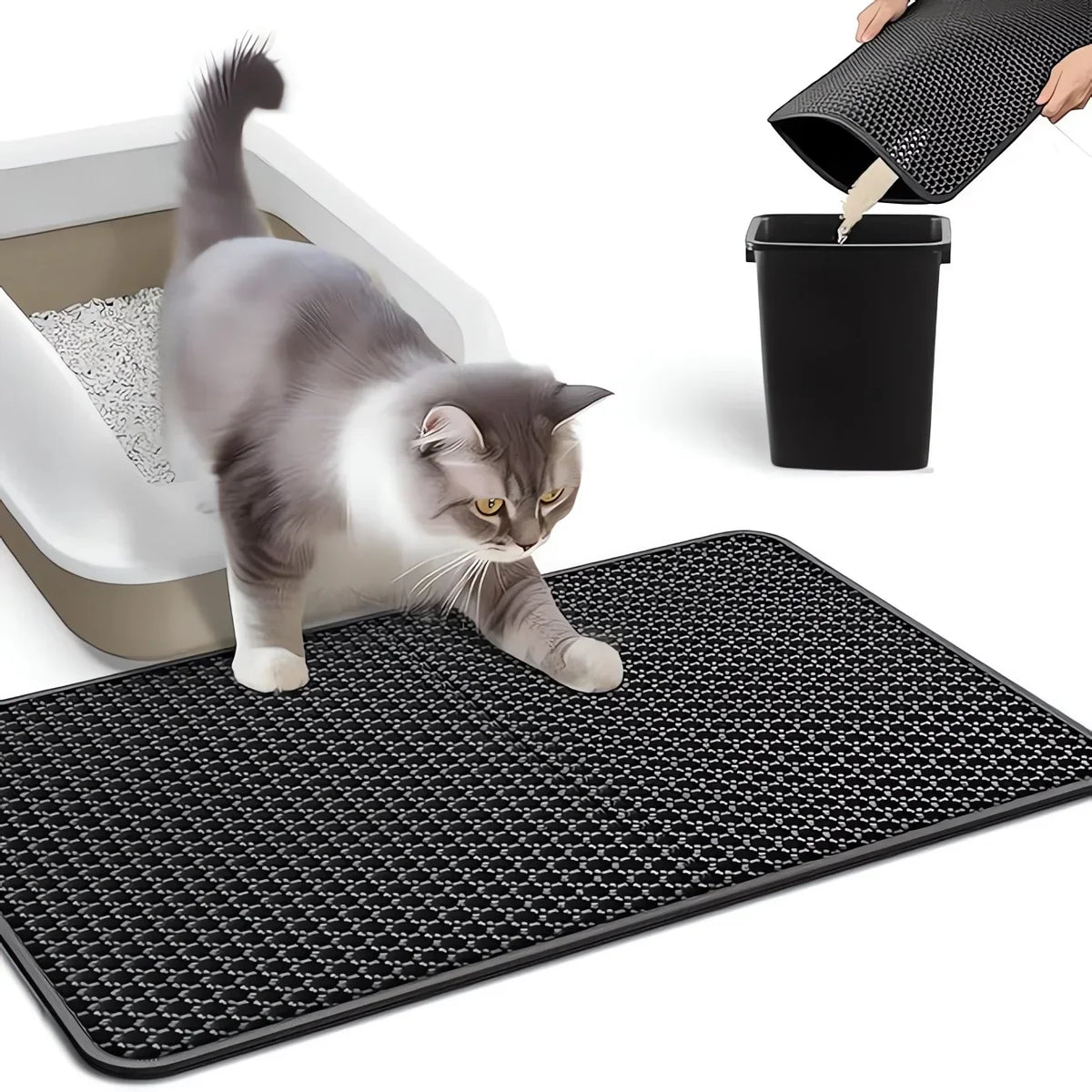 Cat Litter Mat With Gift Double Layer Waterproof Pet Litter Box Mat Non-slip Sand Cat Pad Washable Bed Mat Clean Pad Products