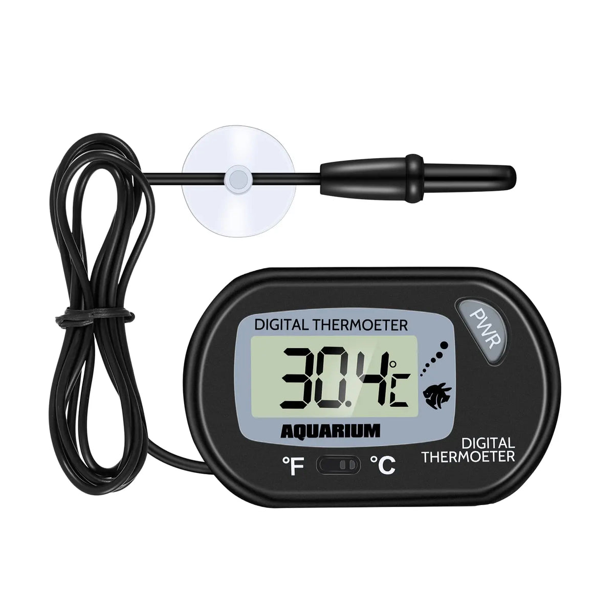 2/4pcs Fish Tank Thermometer with Suction Cup Temperature Sensor LCD Digital Aquarium Water Temp Detector Aquatic Tool
