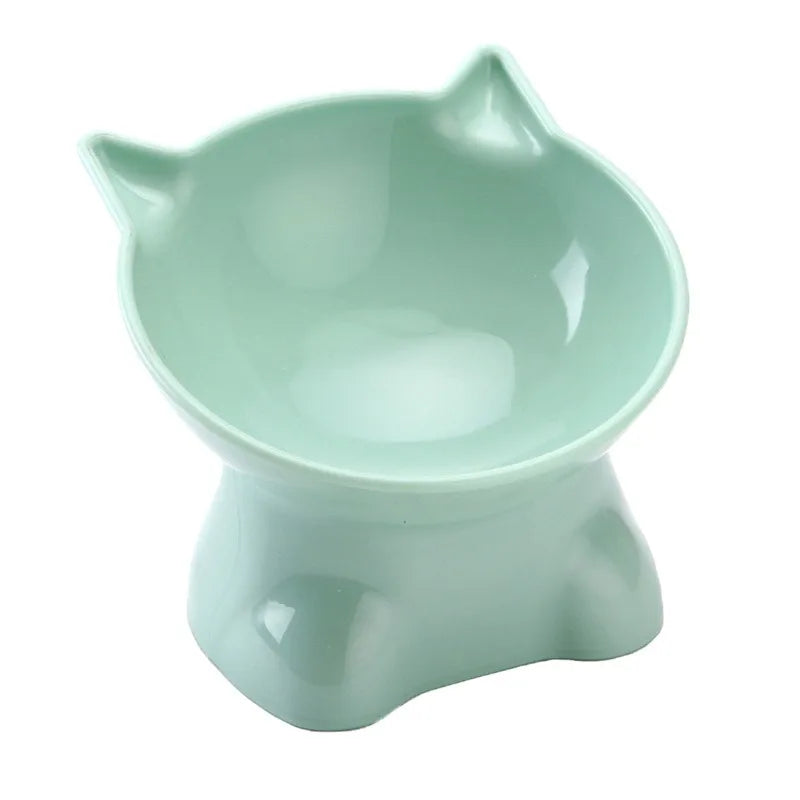 Cute cat bowl tilted high-legged cat bowl cat eating bowl cat food bowl black water bowl cat food bowl dog bowl