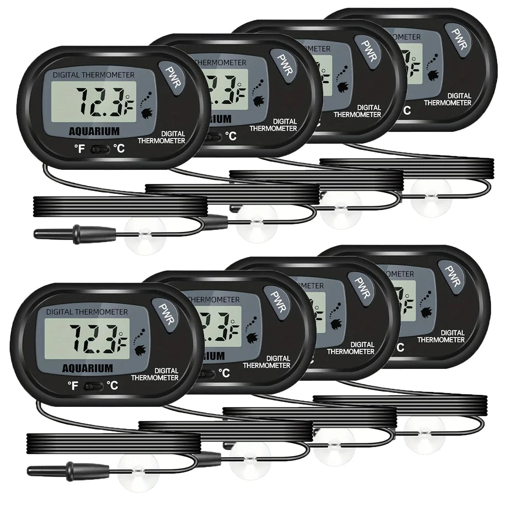 2/4pcs Fish Tank Thermometer with Suction Cup Temperature Sensor LCD Digital Aquarium Water Temp Detector Aquatic Tool