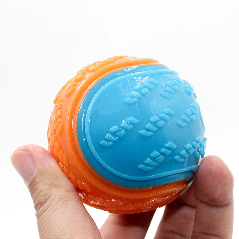 Dog Chew Ball Toy Drinding Teeth Bite-resistant Silicone Ball Puppy Toy Squeaky Teeth Cleaning Training Dog Toy Supplies