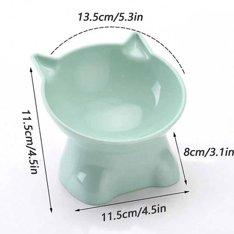 Cute cat bowl tilted high-legged cat bowl cat eating bowl cat food bowl black water bowl cat food bowl dog bowl