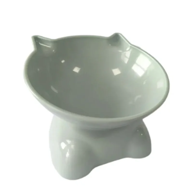 Cute cat bowl tilted high-legged cat bowl cat eating bowl cat food bowl black water bowl cat food bowl dog bowl