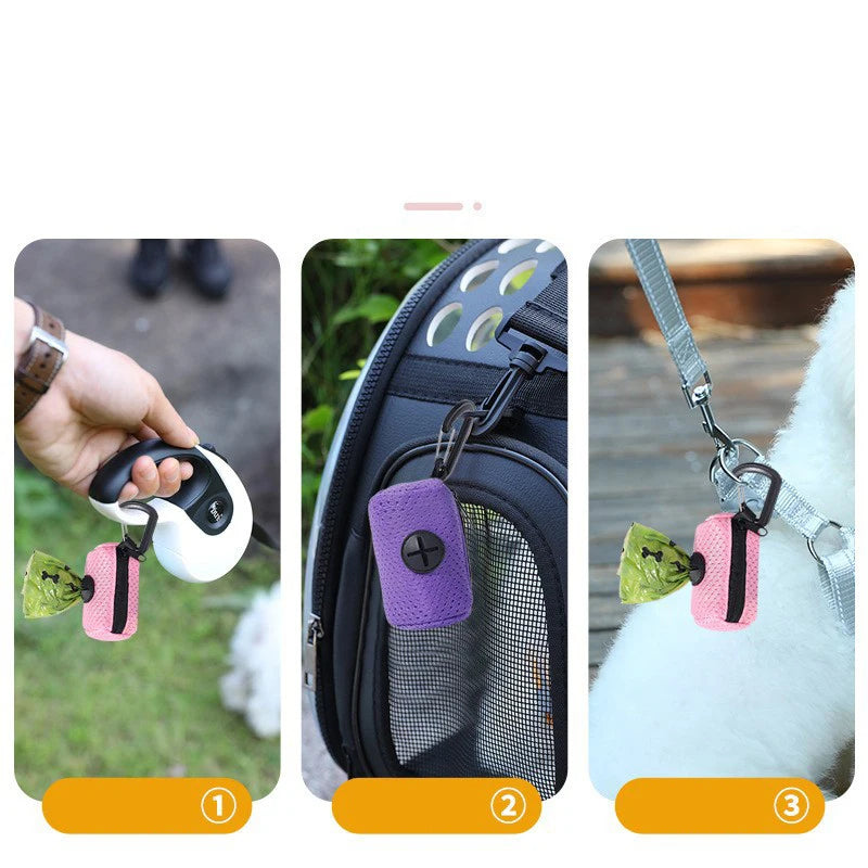 Dog Poop Bag Dispenser Hangingable Dog Poop Bag Holder Poo Bags Dispenser for Dogs Walking Garbage Bags Dispensers Pet Supplies