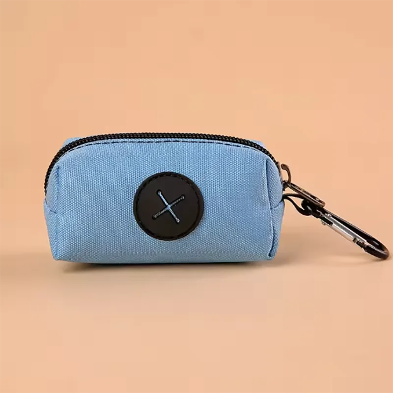 Hot Canvas Dog Poop Bag Holder, Outdoor Pet Waste Bag Dispenser with Carabiner Clip, Animal Waste Collection Pouch