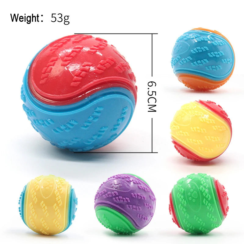 Dog Chew Ball Toy Drinding Teeth Bite-resistant Silicone Ball Puppy Toy Squeaky Teeth Cleaning Training Dog Toy Supplies
