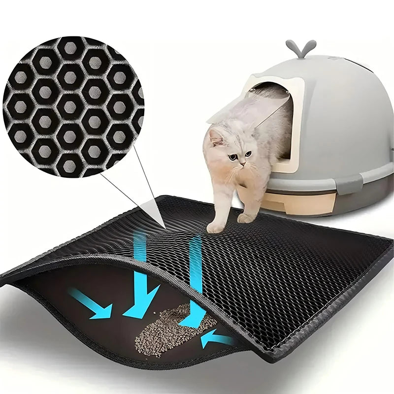 Cat Litter Mat With Gift Double Layer Waterproof Pet Litter Box Mat Non-slip Sand Cat Pad Washable Bed Mat Clean Pad Products