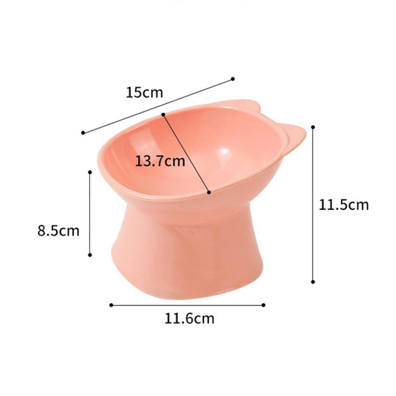 New design cat bowl anti-tip feeding and drinking bowl Nordic style square mouth double-ear high-leg cat bowl pet supplies