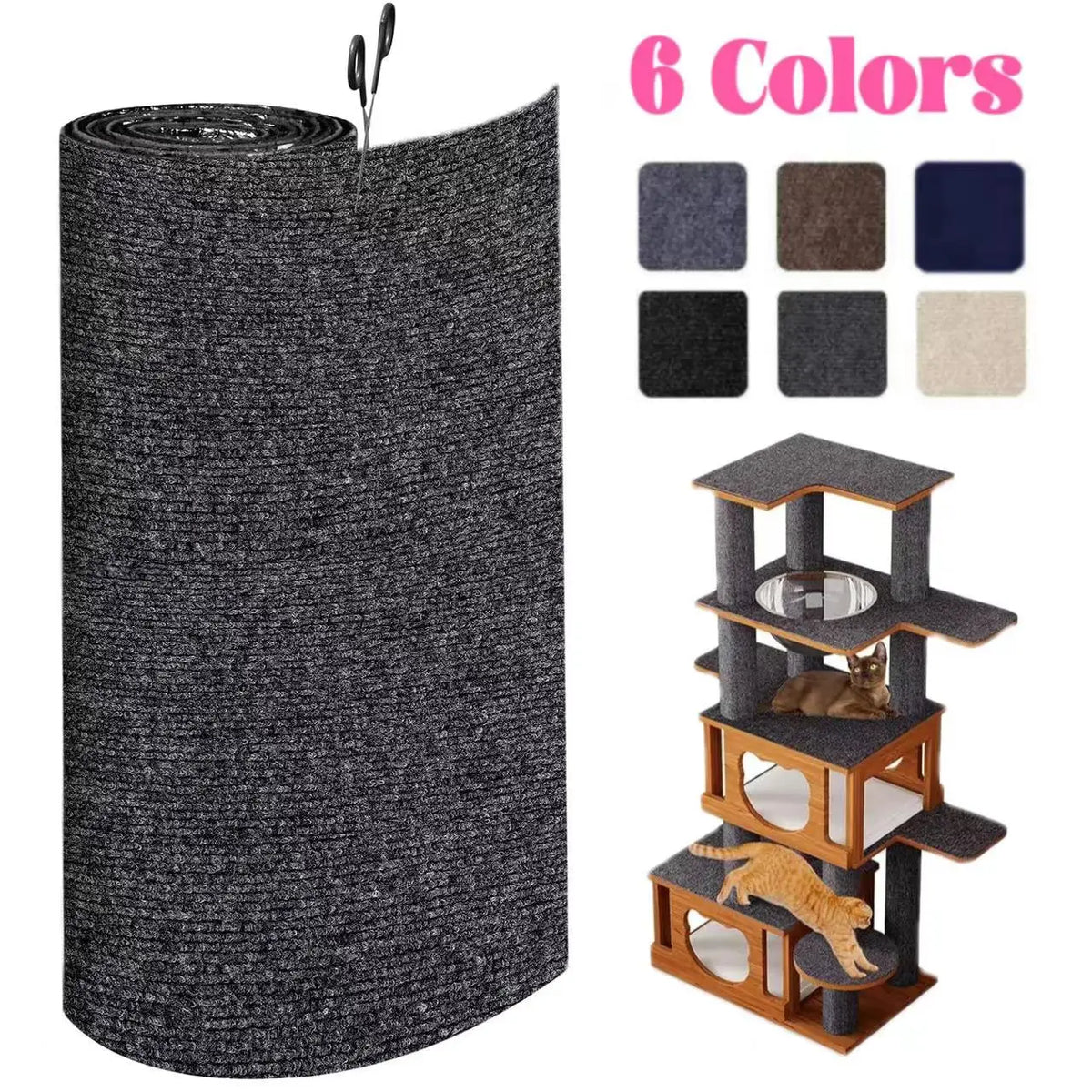 Trimmable Cat Scratching Mat Self-Adhesive Carpet Mat Pad Anti Cat Scratcher Furniture Couch Corner Indoor Sofa Wall Protector