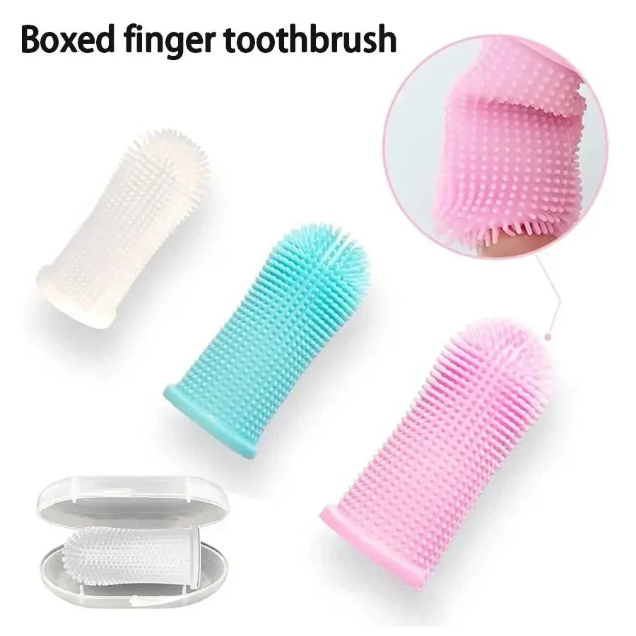 Dog Super Soft pet Finger Toothbrush Teeth Cleaning Breath Care Nontoxic Silicone Tooth Brush Cat dog toothbrush pet products