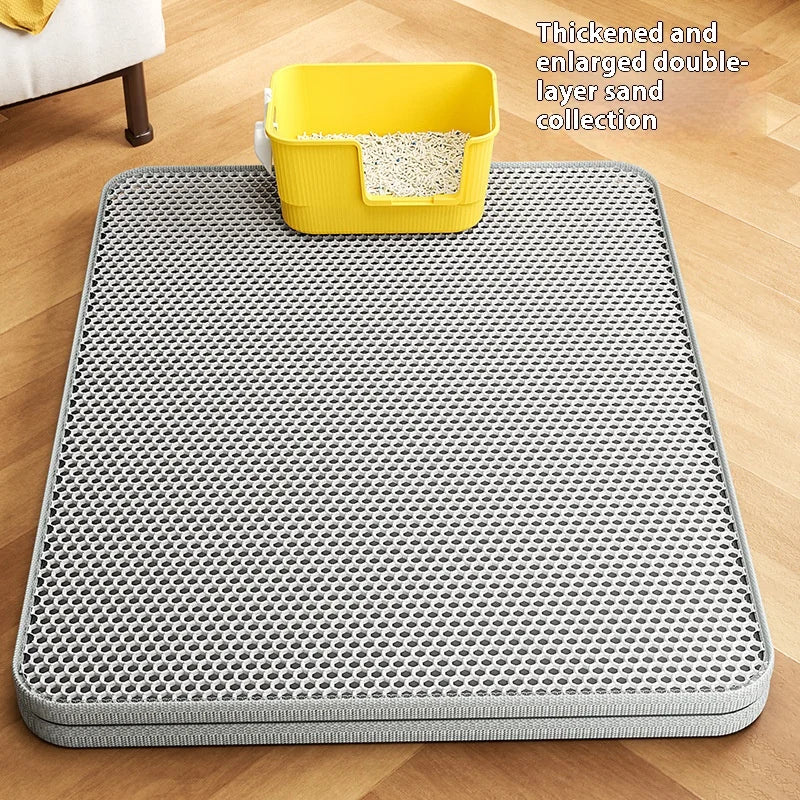 Extra Large Cat Litter Mat Heavy Duty Waterproof 2 Layer Non Slip Washable Pet Floor Protector Litter Box Sand Stopper
