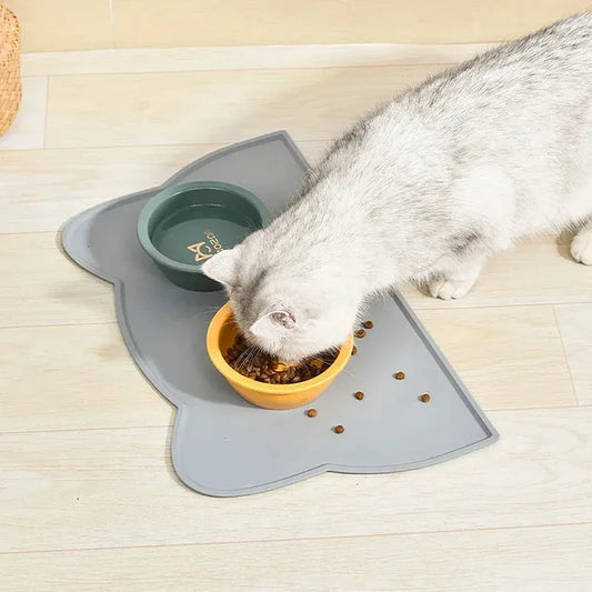 Special Silicone Feeding Mat for Dogs & Cats, Waterproof Non-Slip Anti-Spill Pet Bowl Tray