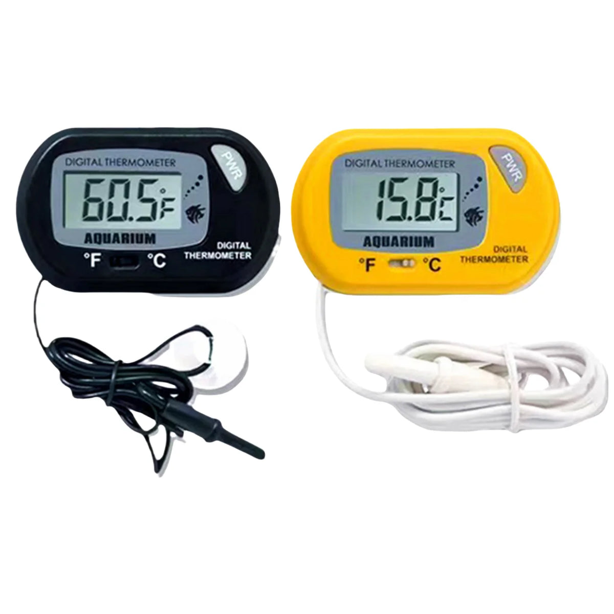 2/4pcs Fish Tank Thermometer with Suction Cup Temperature Sensor LCD Digital Aquarium Water Temp Detector Aquatic Tool