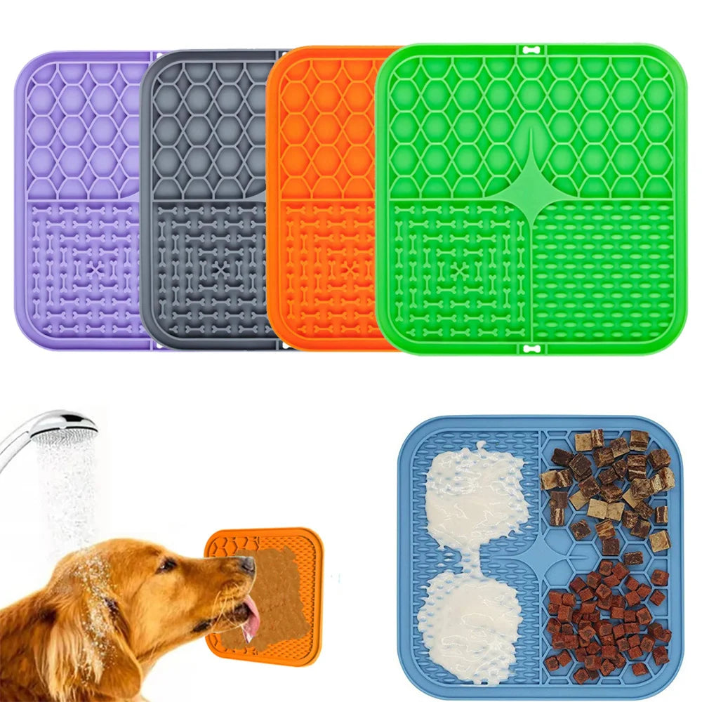 Pet Lick Silicone Mat Dogs Pet Slow Food Plate for Dog Bathing Distraction Silicone Dog Sucker Food Training Dog Feeder Supplies