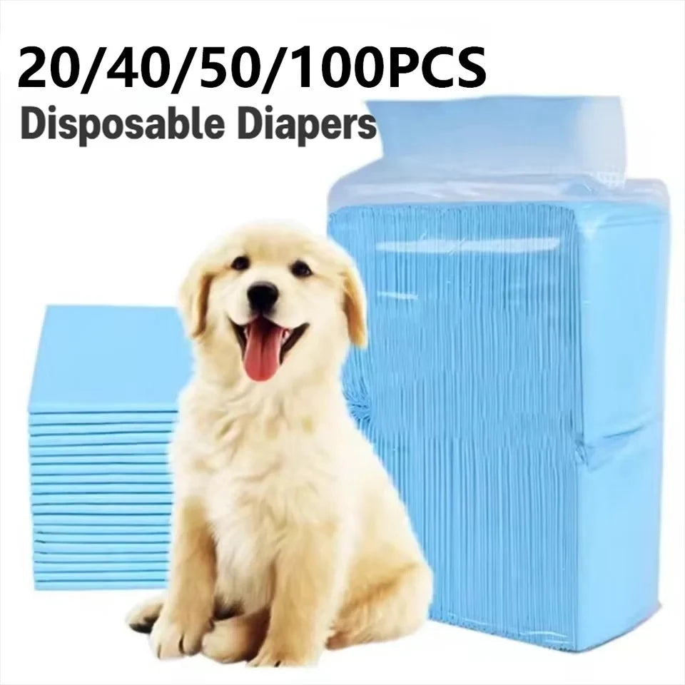 100/50/40/20PCS Pet Diaper Pads Absorbent Odor-Control Quick Dry Puppy Dog Training Pee Mats Pet Supplies Dog Toilet Disposable
