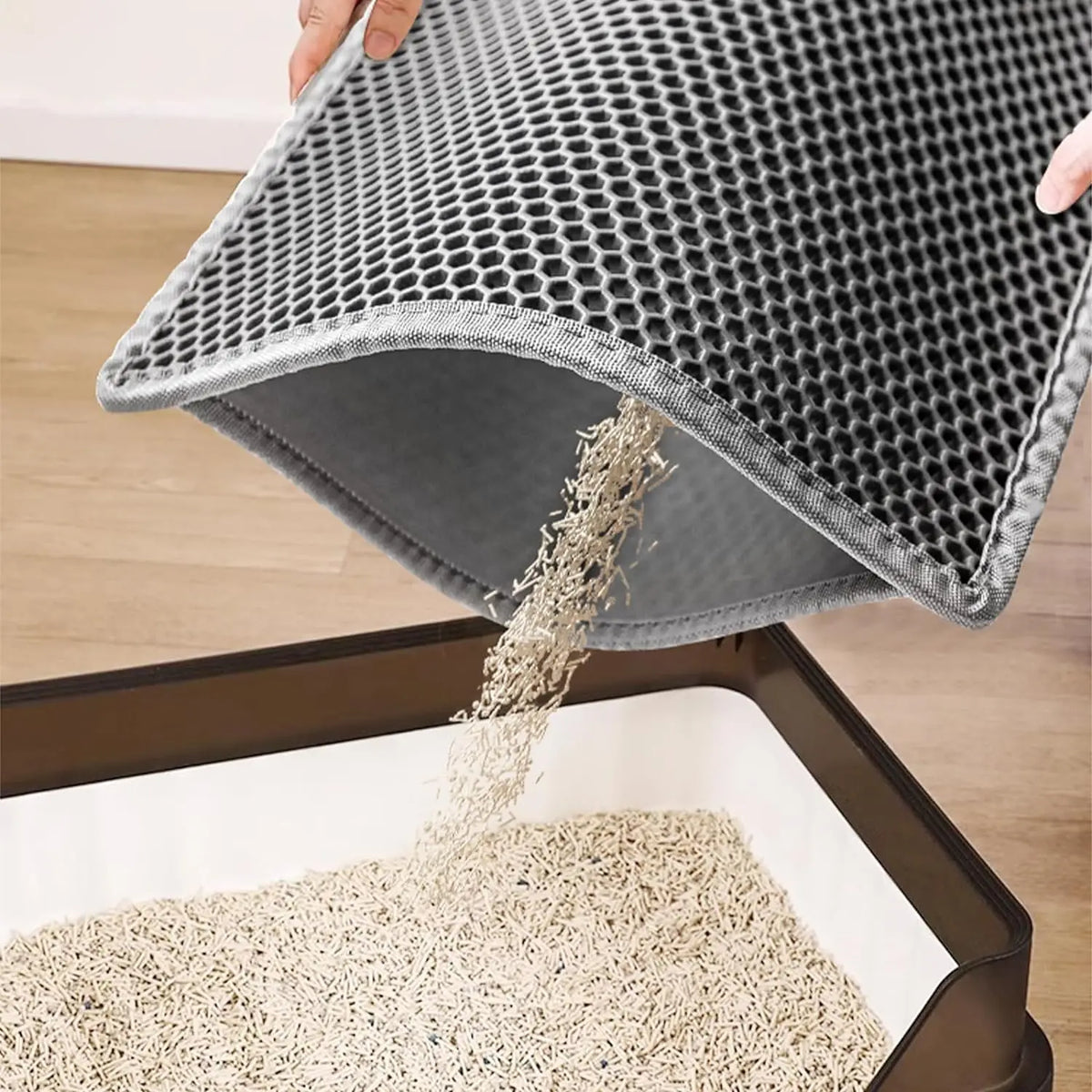 Extra Large Cat Litter Mat Heavy Duty Waterproof 2 Layer Non Slip Washable Pet Floor Protector Litter Box Sand Stopper