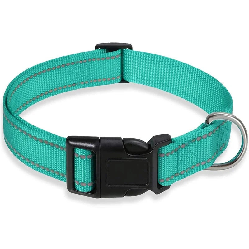 Reflective Pet Collar Adjustable Nylon Collar For Dogs Cats Anti Slip Anti Choke Pet Walking Collar Durable Pet Accessories