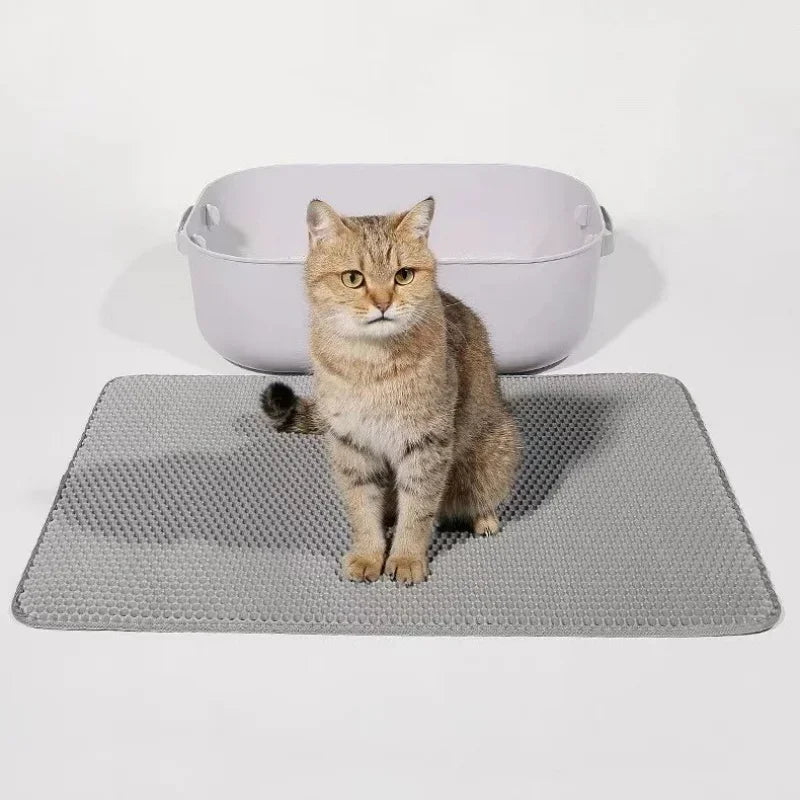 Cat Litter Mat With Gift Double Layer Waterproof Pet Litter Box Mat Non-slip Sand Cat Pad Washable Bed Mat Clean Pad Products