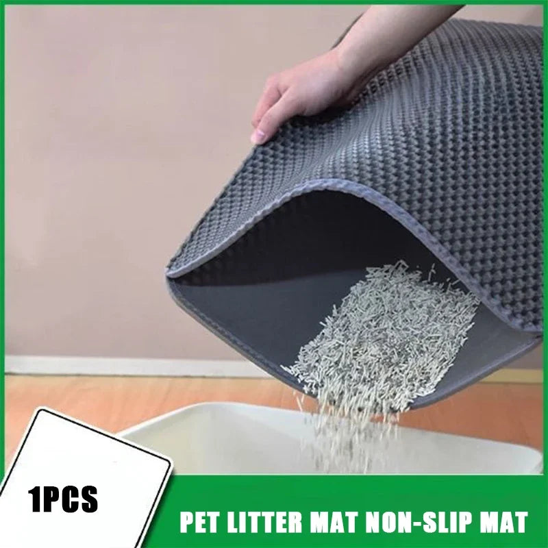 Cat Litter Mat With Gift Double Layer Waterproof Pet Litter Box Mat Non-slip Sand Cat Pad Washable Bed Mat Clean Pad Products