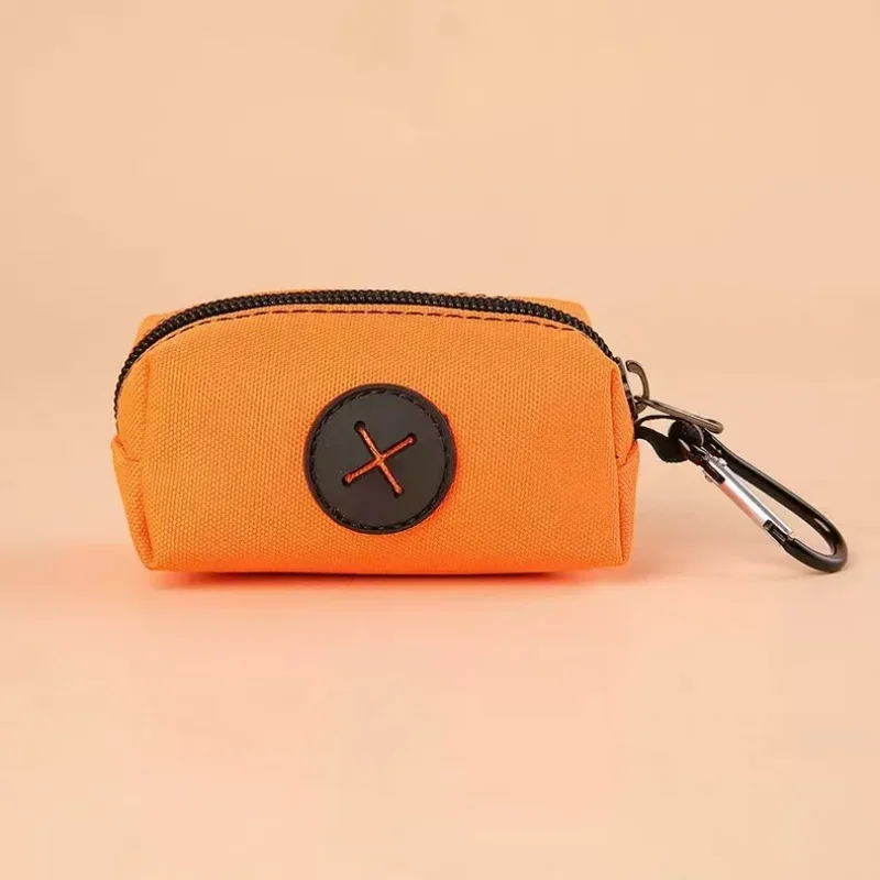 Hot Canvas Dog Poop Bag Holder, Outdoor Pet Waste Bag Dispenser with Carabiner Clip, Animal Waste Collection Pouch
