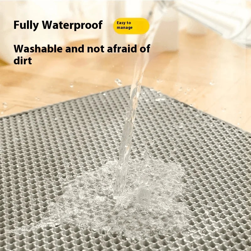 Extra Large Cat Litter Mat Heavy Duty Waterproof 2 Layer Non Slip Washable Pet Floor Protector Litter Box Sand Stopper