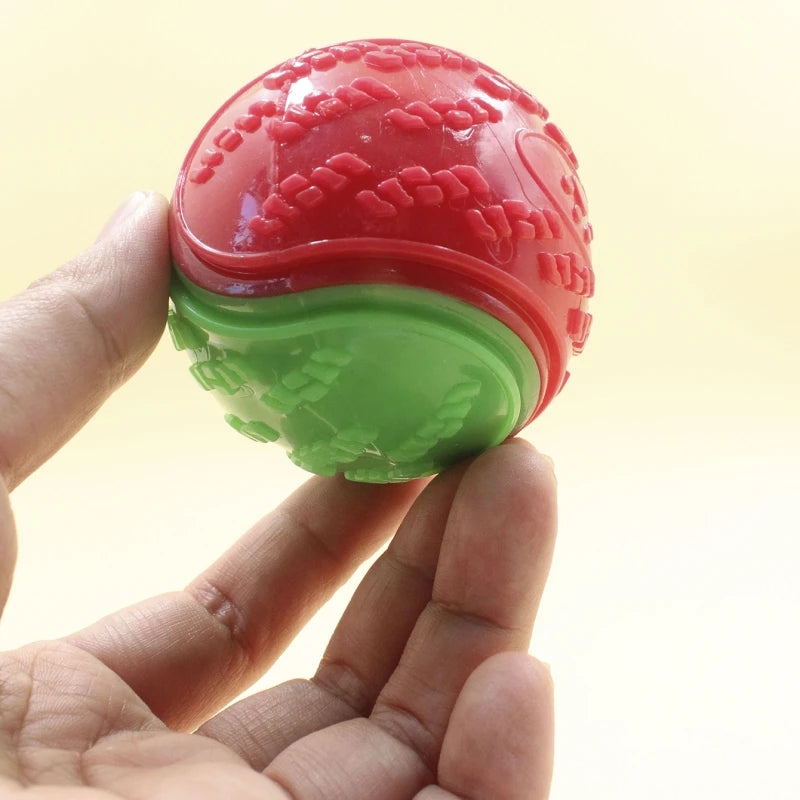 Dog Chew Ball Toy Drinding Teeth Bite-resistant Silicone Ball Puppy Toy Squeaky Teeth Cleaning Training Dog Toy Supplies