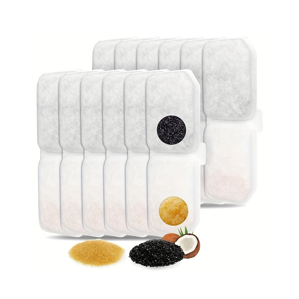 Replacement Filters Cat Water Fountain Filters Element for Stainless Steel Cat Water Fountain Activated Carbon Sponges Filters
