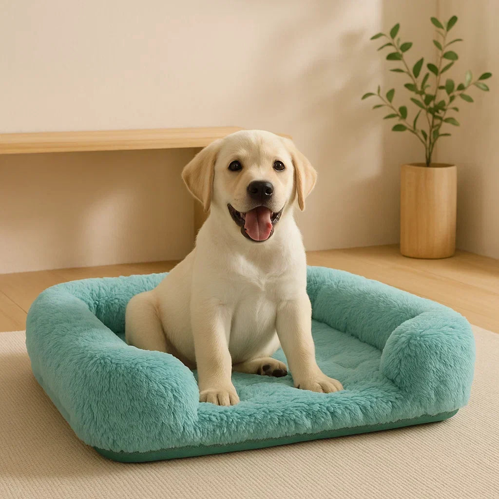 Plush Dog Bed | Anti-Slip, Washable & Durable Cozy Bed for Small to Medium Dogs