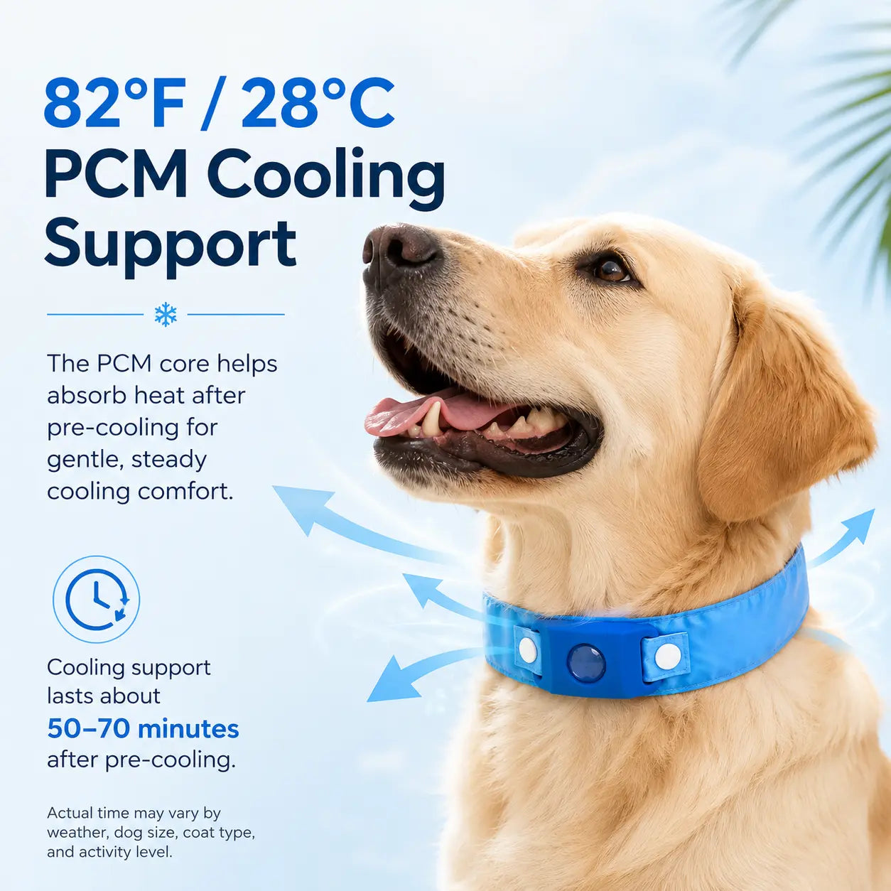 Peloro PCM Cooling Dog Collar with Botanical Repellent Bead Clip, Reusable Fridge Ready Dog Cooling Band for Summer Walks, Parks, Camping & Travel, Washable Outdoor Pet Cooling Collar A