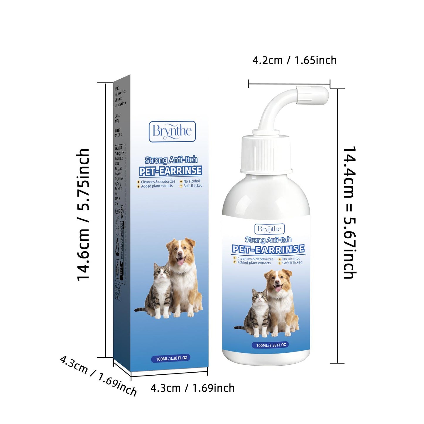 Gentle Pet Ear Wash | Odor-Free Cleaning for Dogs & Cats