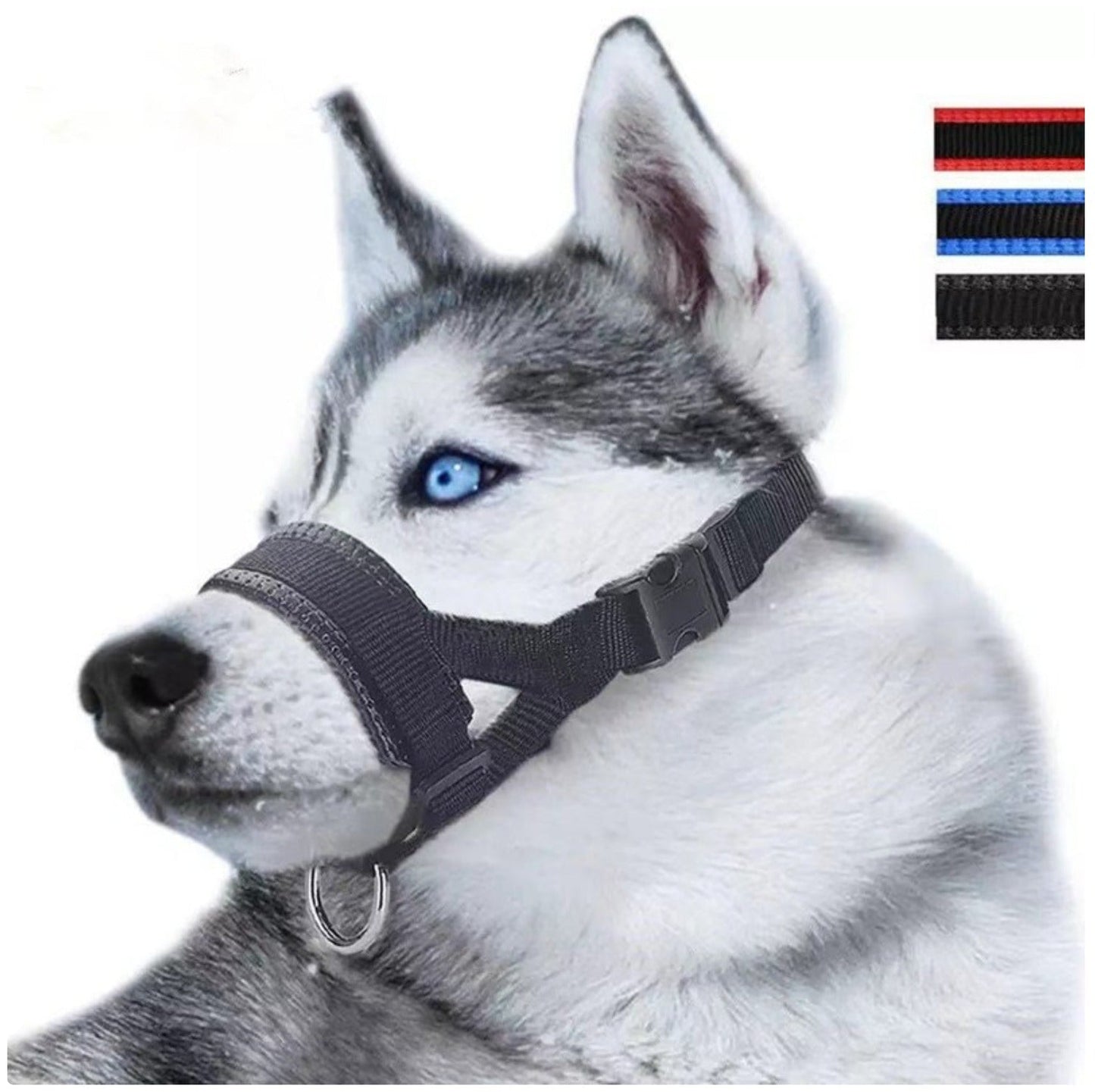 Adjustable Dog Muzzle - Anti-Bite & Anti-Chewing Leather Padded Mouth Cover for Small to Large Dogs