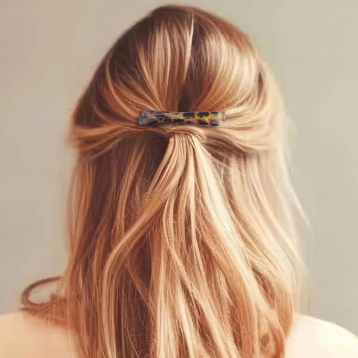 4PCS French Barrette Hair Clips for Women, 2.56 Inch Small Tortoise Shell Hair C