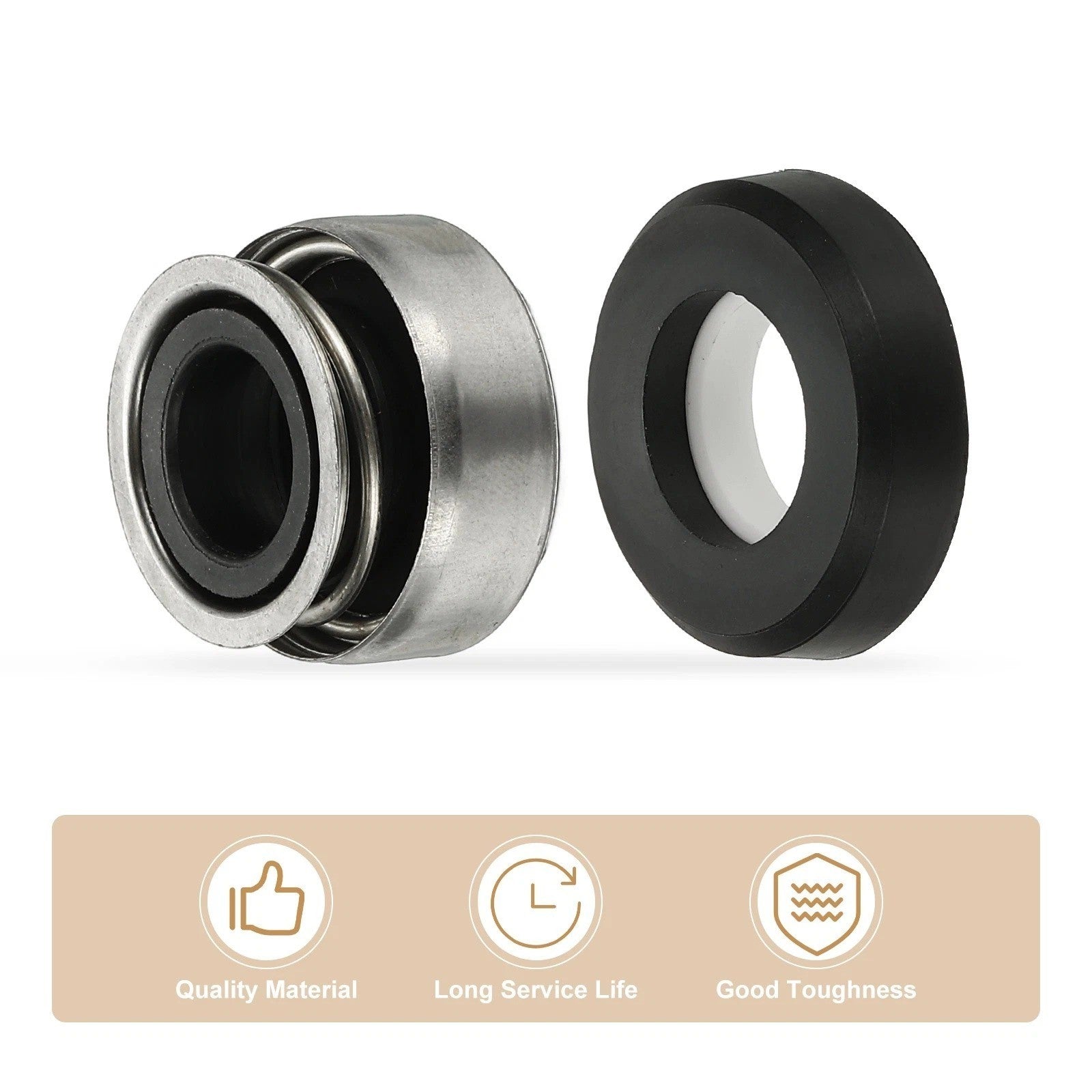 Mechanical Seal Kit, 2Pcs 12mm / 0.5 Inch Gas Water Pump Replacements