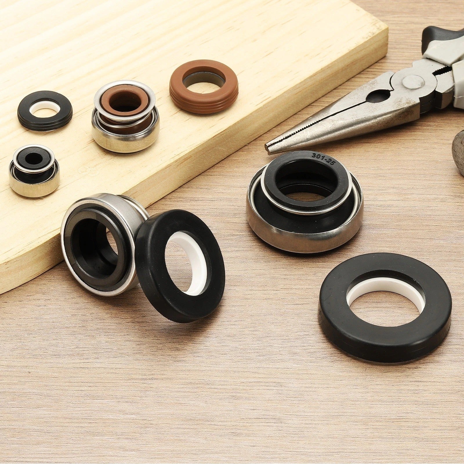 Mechanical Seal Kit, 2Pcs 12mm / 0.5 Inch Gas Water Pump Replacements