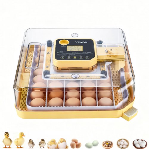 48 Egg Incubator, Automatic Egg Turner with LED Candler, Temperature Display & Auto Humidity Control, 360¡ã View Clear Window, Poultry Eggs Incubator for Hatching Chicks Ducks Goose Quail